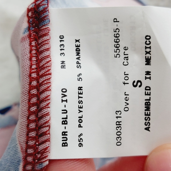 New AGB Crewneck Long Sleeve Red /Blue Floral Swing Dress P4252 - Picture 8 of 9